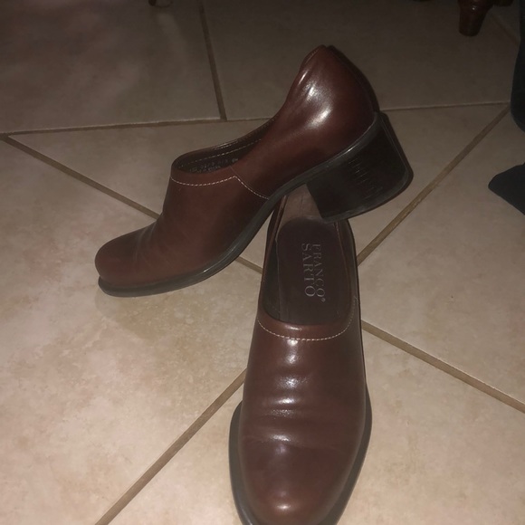 Franco Sarto brown leather heel block - Picture 2 of 6
